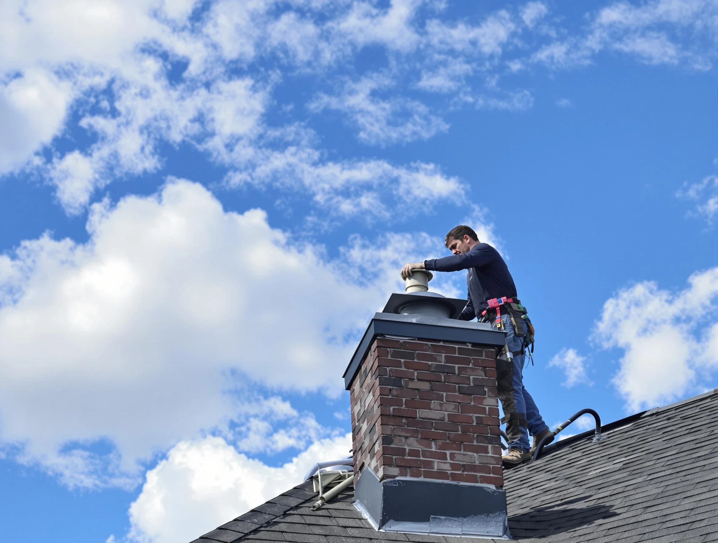 Meadow Lake Chimney Sweep installing a sturdy chimney cap in Meadow Lake, NM