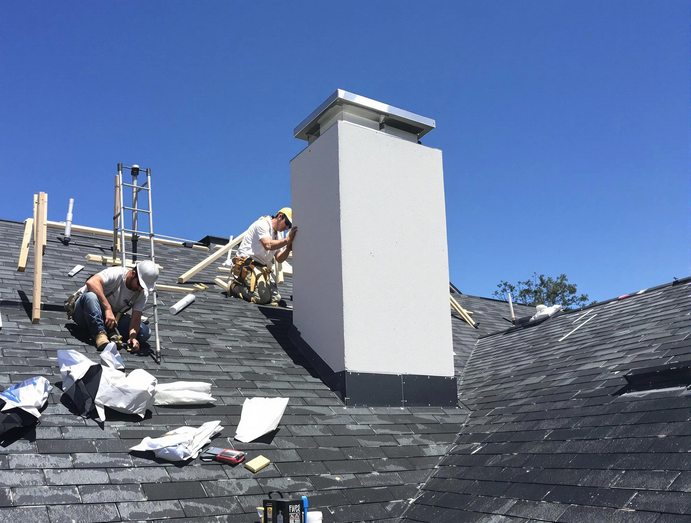 Meadow Lake Chimney Sweep crew installing a new chimney in Meadow Lake, NM