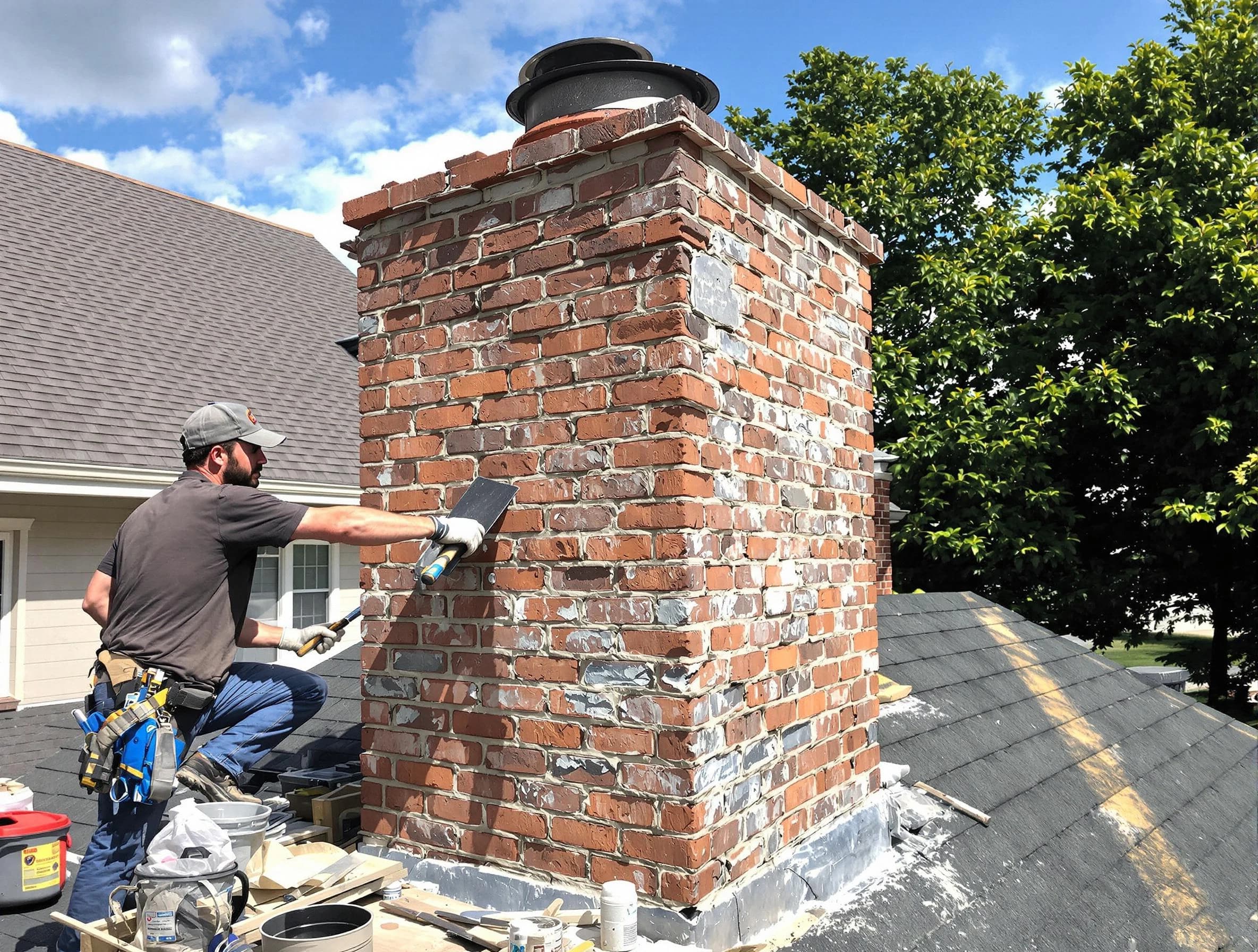 Completed chimney rebuild by Meadow Lake Chimney Sweep in Meadow Lake, NM