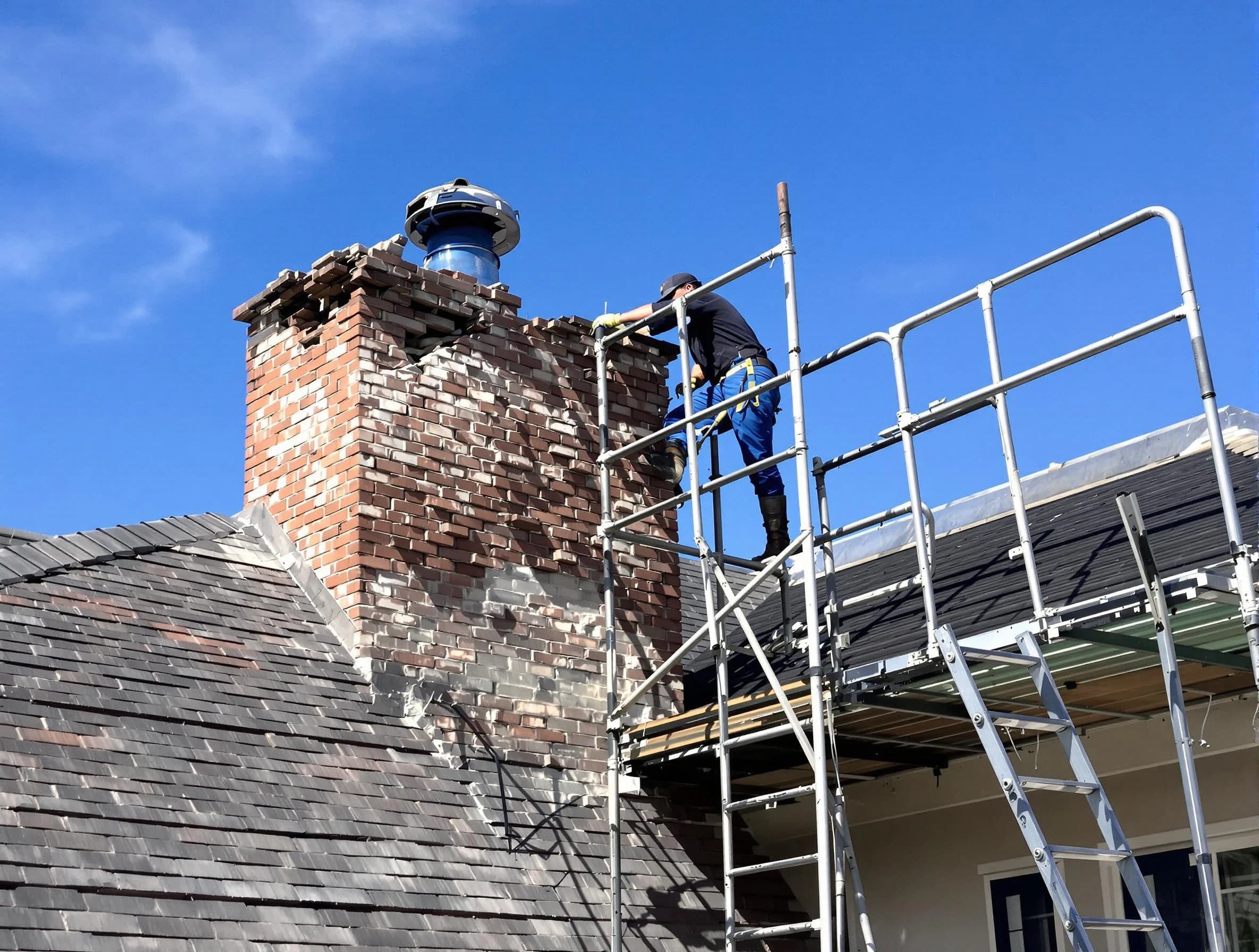 Rebuilding a chimney structure by Meadow Lake Chimney Sweep in Meadow Lake, NM