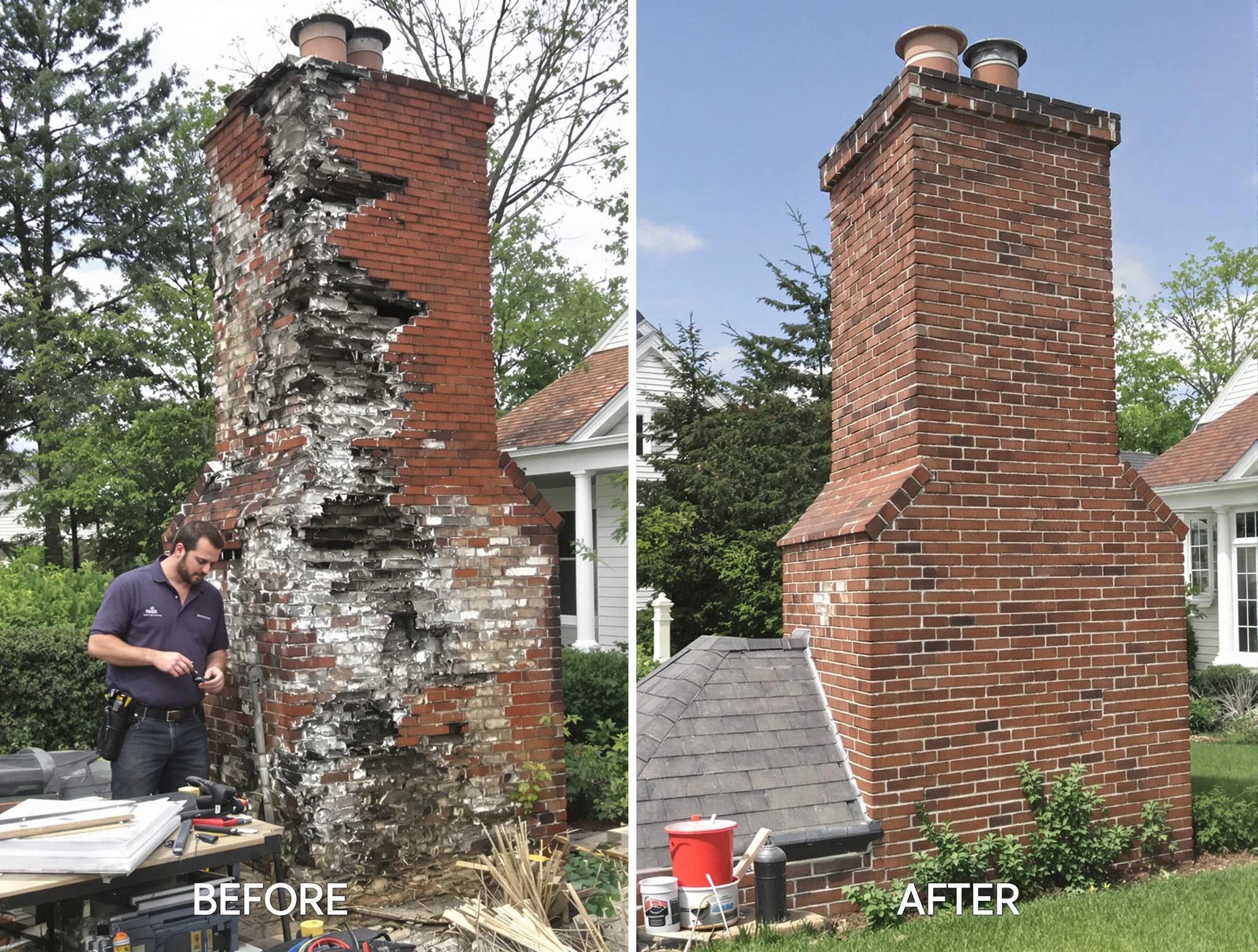 Meadow Lake Chimney Sweep performing a full chimney restoration in Meadow Lake, NM