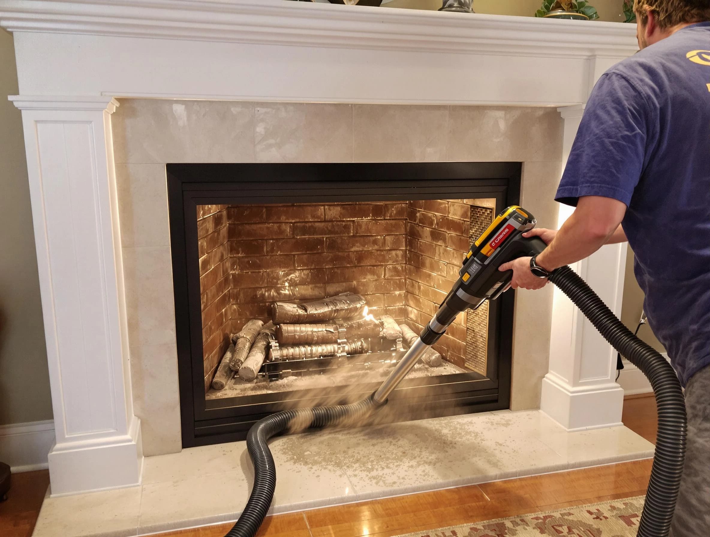 Fireplace cleaning performed by Meadow Lake Chimney Sweep in Meadow Lake, NM
