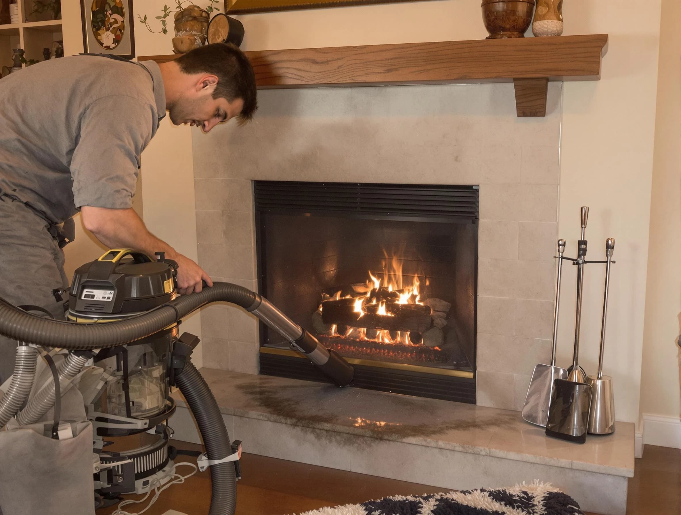 Routine fireplace upkeep by Meadow Lake Chimney Sweep in Meadow Lake, NM