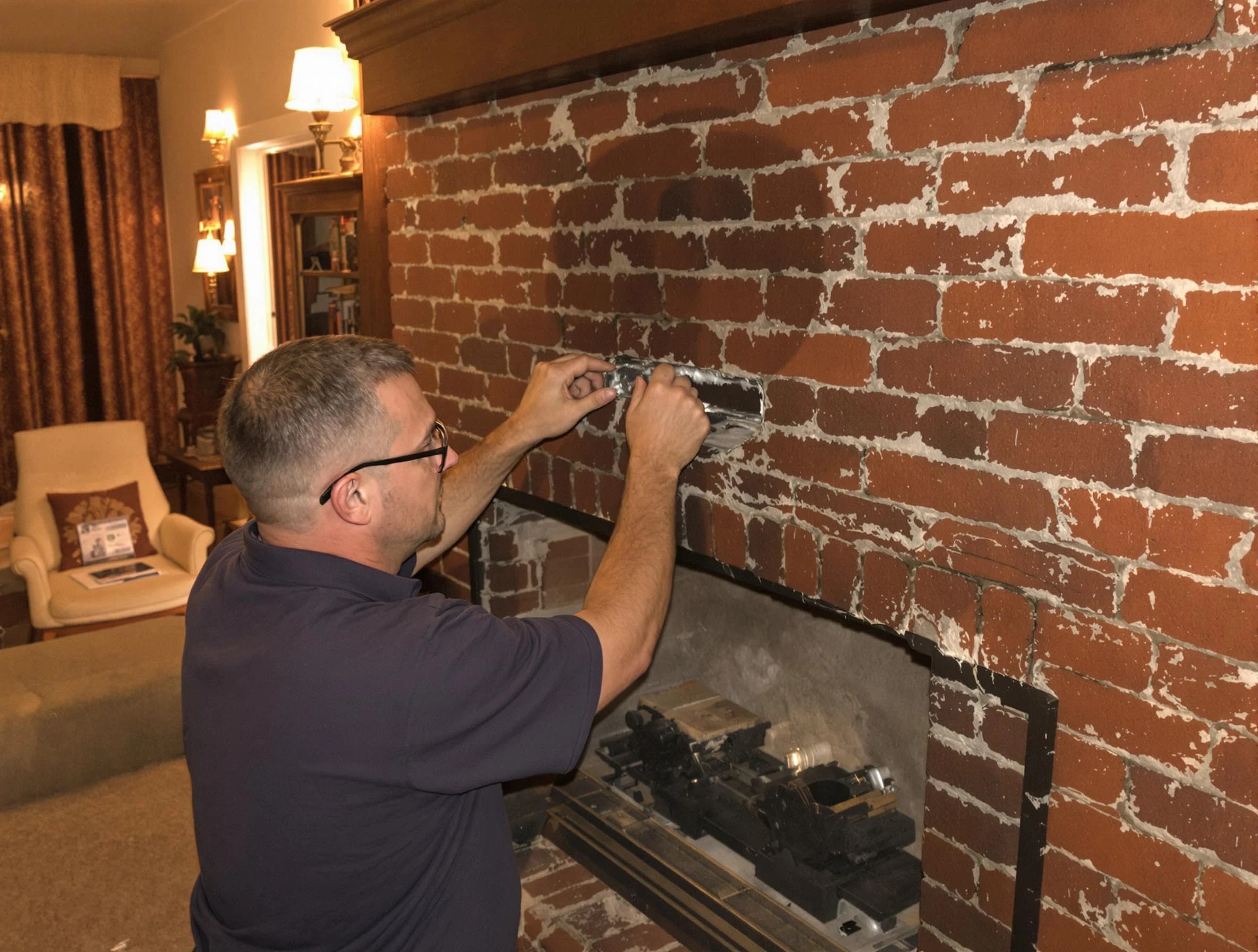 Meadow Lake Chimney Sweep expert fixing a fireplace in Meadow Lake, NM