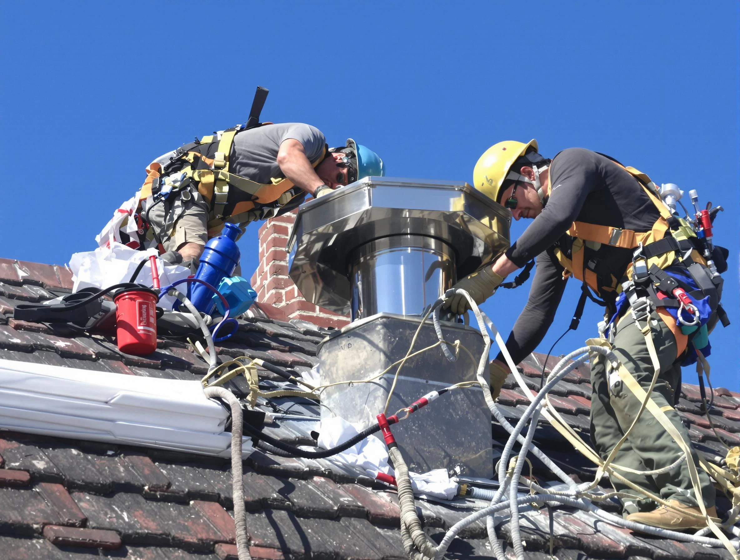 Protective chimney cap installed by Meadow Lake Chimney Sweep in Meadow Lake, NM