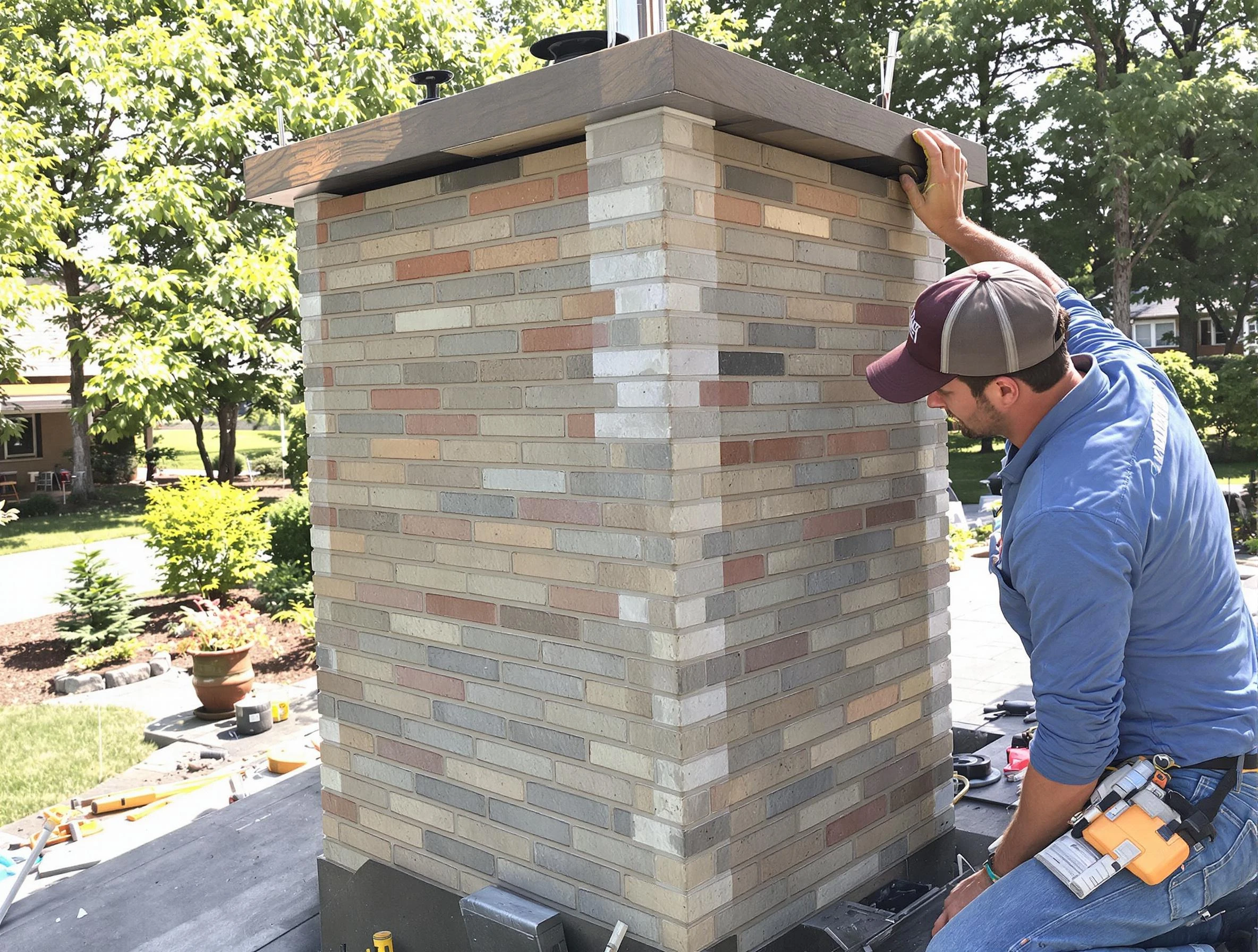 Meadow Lake Chimney Sweep completing a modern chimney remodel in Meadow Lake, NM