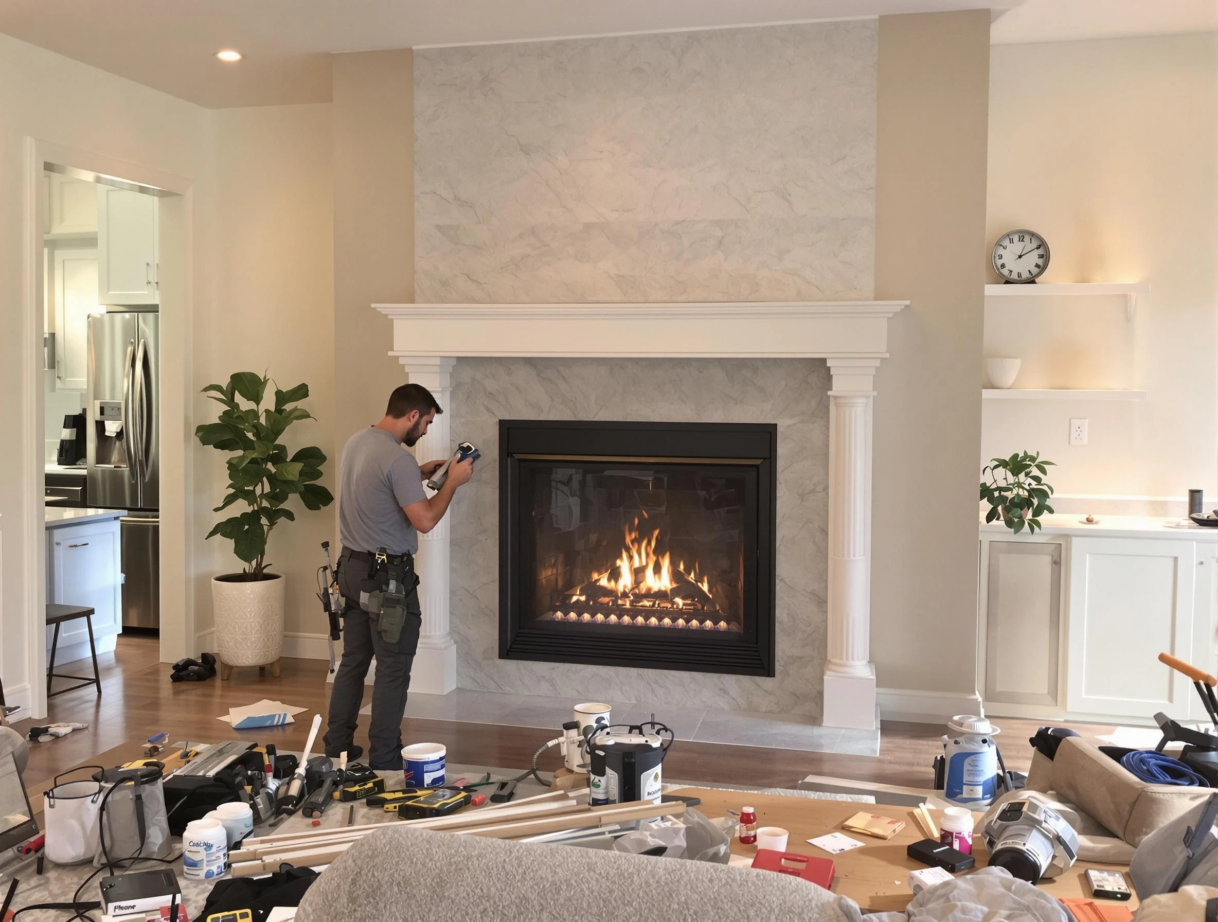 Newly installed fireplace by Meadow Lake Chimney Sweep in Meadow Lake, NM